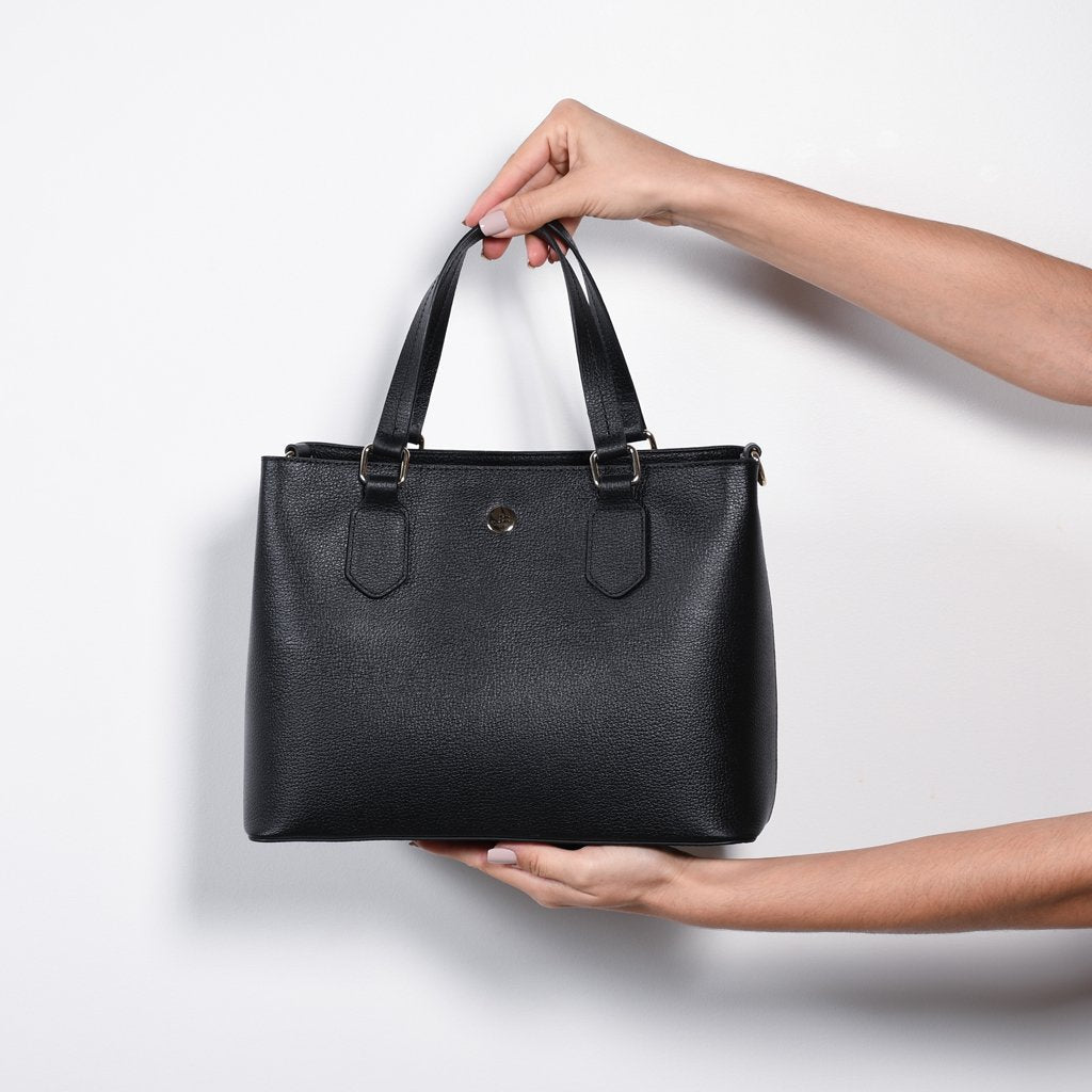 Bolsa Tote Grande Preto Tan Couro