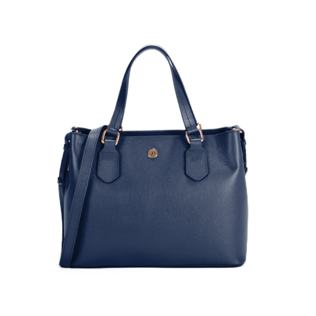 Bolsa Tote Grande Azul Marinho Estelar Couro