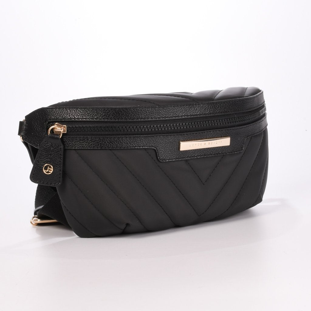 Belt Bag Preta Nylon Couro