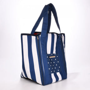 Bolsa Toalha Piquenique Azul Marinho Estelar Branco Vermelho Tulipa Floral Xadre