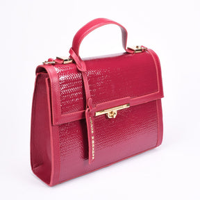 Bolsa Satchel Couro Vinho Bag Charm