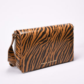 Bolsa Transversal Couro Animal Print Tigre