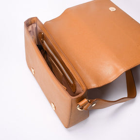 Bolsa Transversal Couro Laranja Laser Cut