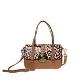 Bolsa de Ombro Couro Animal Print Onça Caramelo