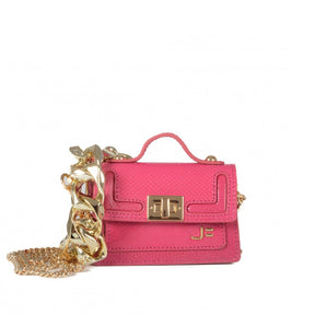 Micro Bag Magenta Correntes Couro