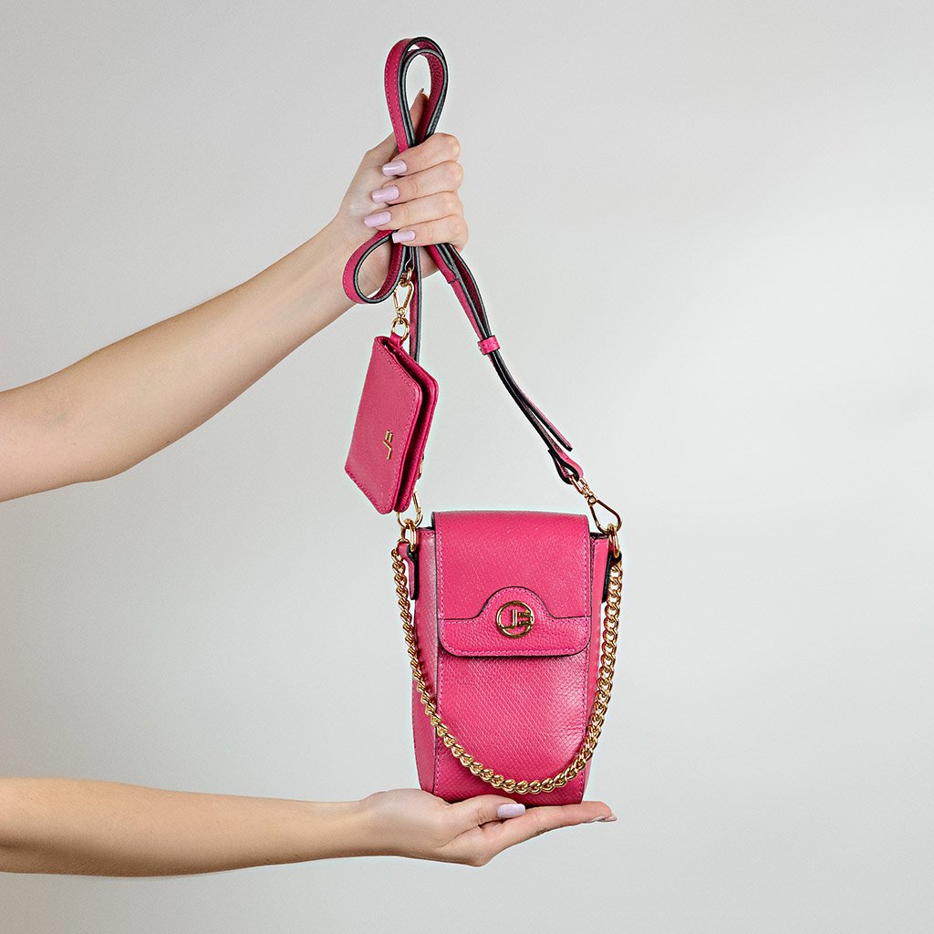 Shoulder Bag Magenta Corrente Porta Cartão