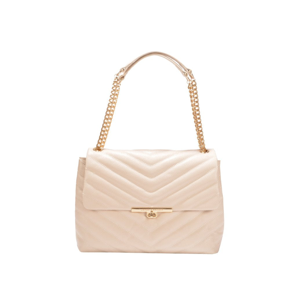 Bolsa de Ombro Off White Brulée Matelassê Couro