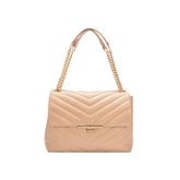 Bolsa de Ombro Nude Sand Matelassê Couro