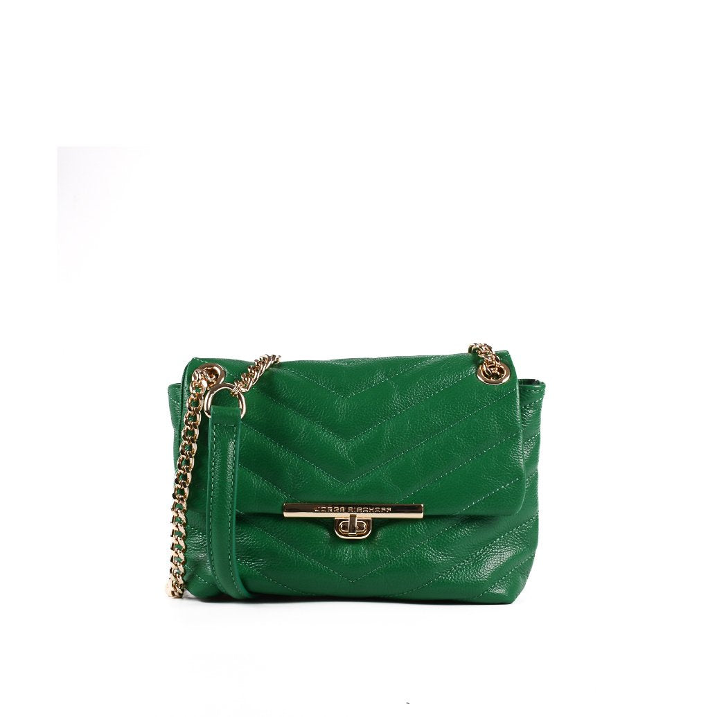 Bolsa de Ombro Pequena Verde Tropical Green Couro