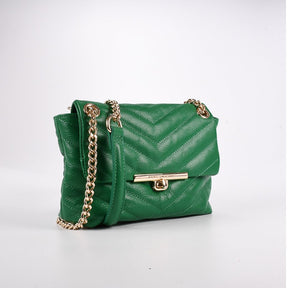 Bolsa de Ombro Pequena Verde Tropical Green Couro