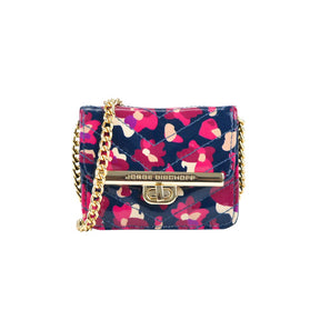 Mini Bag Floral Marinho Eclipse Matelassê