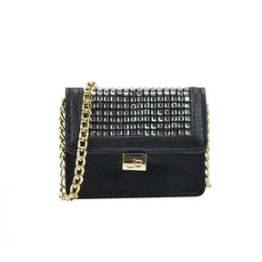 Mini Bag Preto Hotfix Couro