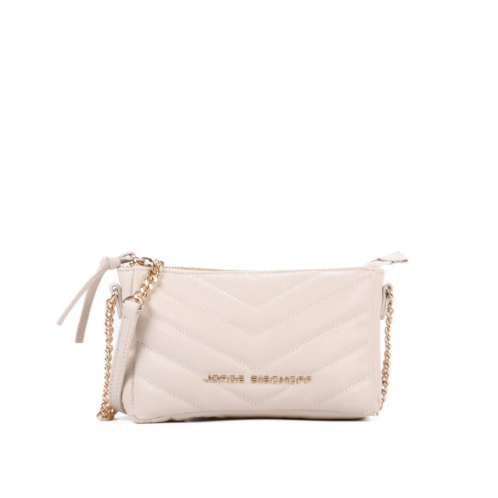 Bolsa Transversal Off White Brulée Matelassê Couro