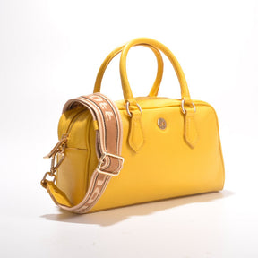 Bolsa Transversal Amarelo Mango Couro