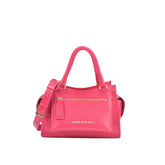 Bolsa Tote Grande Rosa Hibisco Couro