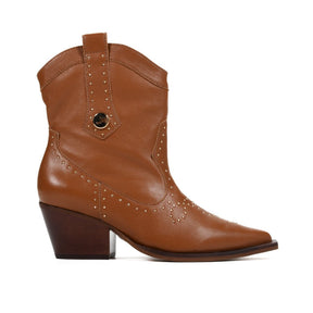 Bota Western Caramelo Canela Tachas Mandala Couro