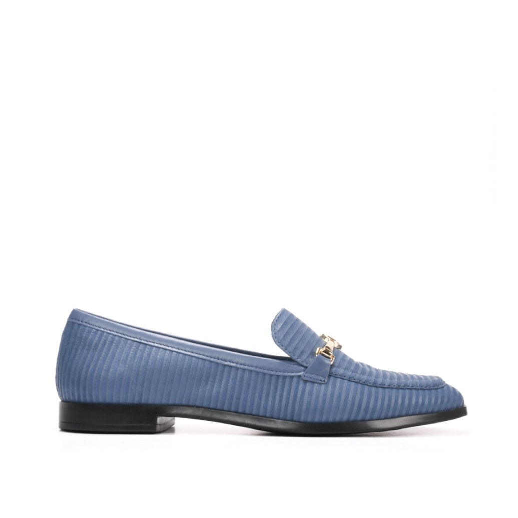 Loafer Azul Horizon Couro Cotelê