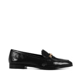 Loafer Preto Salto Baixo Couro