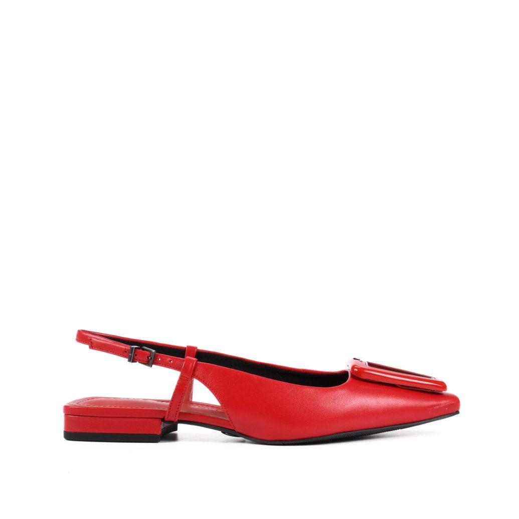 Slingback Vermelho Rubi Couro JB